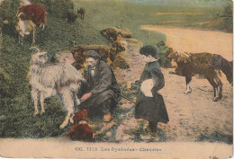 ZY 93 - LES PYRENEES - CHEVRIER - COLLECTE DE LAIT , TRAITE - CARTE COLORISEE - 2 SCANS - Personaggi