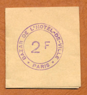 1914-1918 // VILLE DE PARIS (75) // BAZAR DE L'HOTEL DE VILLE // Bon De Deux Francs - Bonos