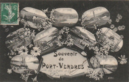 ZY 97-(66) SOUVENIR DE PORT VENDRES - CARTE FANTAISIE - GALETS MULTIVUES - 2 SCANS - Port Vendres