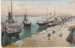 ZY 102- ALEXANDRIE ( EGYPTE ) - LE PORT - ANIMATION - CARTE COLORISEE - 2 SCANS - Alejandría