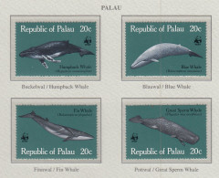 PALAU 1983 WWF Fauna Whales Mi 20-23 MNH(**) Fauna 686 - Whales