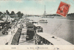 ZY 111-(75) PARIS - LA SEINE AU POINT DU JOUR - ANIMATION - CARTE COLORISEE - 2 SCANS - Die Seine Und Ihre Ufer