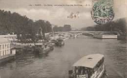 ZY 112-(75) LA SEINE , VUE PRISE DU PONT DES STS PERES , PARIS - ANIMATION  - 2 SCANS - El Sena Y Sus Bordes