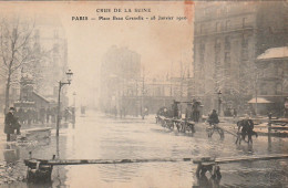 ZY 112-(75) CRUE DE LA SEINE - PLACE BEAU GRENELLE , PARIS - 2 SCANS - Inondations De 1910