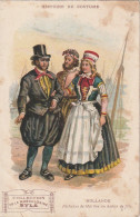 ZY 113- HOLLANDE - HISTOIRE DU COSTUME - PECHEURS DE MARKEN - CHROMO PUBLICITAIRE  MUSCULOSINE BYLA , GENTILLY PARIS - Sonstige & Ohne Zuordnung