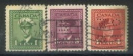 CANADA - 1942, KING GEORGE VI IN NAVAL UNIFORM STAMPS SET OF 3, USED. - Usati