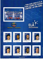 Collector France ELA ** Association Européenne Contre Les Leucodystrophies  Equipe France Football 10 T Adhésif  2009 - Unused Stamps