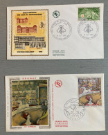 5 Enveloppes Premier Jour 1969 = (République-Paris-1969 / Floralies International-Paris-1969 / Musée De La Marine-Sous M - Autres & Non Classés