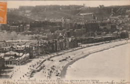 ZY 118-(80) MERS LES BAINS - LA PLAGE ET LE CASINO , VUE GENERALE PRISE DES FALAISES - VILLAS- 2 SCANS - Mers Les Bains