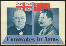 "Il Y A Cinquante Ans , LES AFFICHES ET LES CRIS DE LA LIBERTE"  Affiche Britannique  CHURCHILL Et STALINE - Werbepostkarten