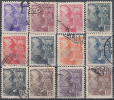 ESPAÑA 1939 Nº 867/878 USADO, SERIE BIEN CENTRADA - Used Stamps