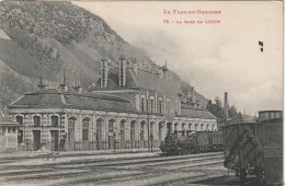 ZY 120-(82) LA GARE DE LEXOS , VAREN - LOCOMOTIVE VAPEUR  - 2 SCANS - Autres & Non Classés