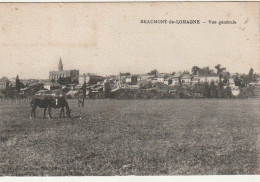 ZY 120-(82) BEAUMONT DE LOMAGNE - VUE GENERALE - CHEVAUX - 2 SCANS - Beaumont De Lomagne