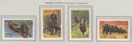 SIERRA LEONE 1983 WWF Fauna Animals Chimpanze Mi 713-716 MNH(**) Fauna 688 - Affen