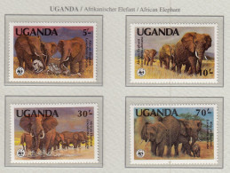 UGANDA 1983 WWF Animals Elephans Mi 361-365 MNH(**) Fauna 689 - Olifanten