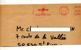 Grand Fragment De Lettre Flamme Ema Mondeville Noyon - EMA ( Maquina De Huellas A Franquear)