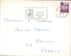 ALGERIE SEUL SUR LETTRE POUR LA FRANCE 1966 - Algerien (1962-...)