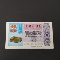 DÉCIMO DE LOTERÍA 1982 CAMP NOU FC BARCELONA. LOTERIE 1982 CAMP NOU FC BARCELONA - Altri & Non Classificati