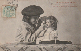 ZY 136- " LE DEJEUNER DE LILI " ( N° 8 ) - ENFANT AVEC POUPEE ET CHOCOLAT - 2 SCANS - Taferelen En Landschappen