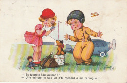 ZY 136- " P'TIT RACCORD A MA CARLINGUE " - FILLETTE AVEC CHIOT ET POUPEE - AVIATEUR - ILLUSTRATEUR J. PATT - Sonstige & Ohne Zuordnung