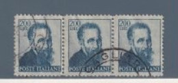 ITALIA 1961 MICHELANGELO Terzina 200 Lire Usata - 1961-70: Afgestempeld