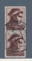 ITALIA 1961 MICHELANGELO Coppia Verticale Lire 150 Usata - 1961-70: Used