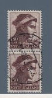 ITALIA 1961 MICHELANGELO Coppia Verticale Lire 150 Usata - 1961-70: Oblitérés