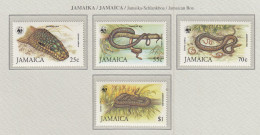 JAMAICA 1984 WWF Snakes Mi 591-594 MNH(**) Fauna 691 - Serpenti