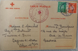 Cachet Croix Rouge Francaise Comite De Cannes - Croix Rouge