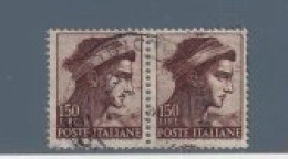 ITALIA 1961 MICHELANGELO Coppia Orizzontale Lire 150 Usata - 1961-70: Used