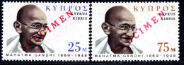 3007.CYPRUS.1970 MAHATMA GANDHI SPECIMEN,VLASTOS 152-153, SG 343-344, SC.338-339 MNH.SCARCE - Nuevos