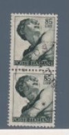 ITALIA 1961 MICHELANGELO Coppia Verticale Lire 85 Usata - 1961-70: Usados