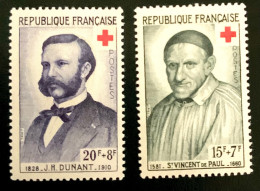 1958 FRANCE N 1187/88 CROIX ROUGE ST VINCENT DE PAUL ET H. DUNANT - NEUF** - Nuevos