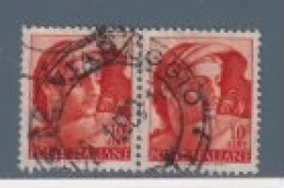 ITALIA 1961 MICHELANGELO Coppia Orizzontale Lire 10 Usata - 1961-70: Usados