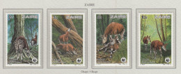 ZAIRE 1984 WWF Fauna Animals Okapi Mi 875-878 MNH(**) Fauna 694 - Neufs