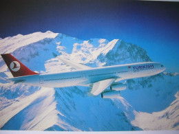 Avion / Airplane / THY - Turkish Airlines / Airbus A340-300 / Airline Issue /  Size: 12x17cm - 1946-....: Moderne