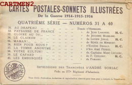 POCHETTE DE 10 CPA : CARTES SONNETS GUERRE 1914-1918 PATRIOTISME ILLUSTRATEUR ANDRE SORIAC CIGALIA KAISER CARICATURE WW1 - Patrióticos