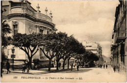 CPA AK PHILIPPEVILLE Le Theatre Et Rue Nationale ALGERIA (1388855) - Skikda (Philippeville)