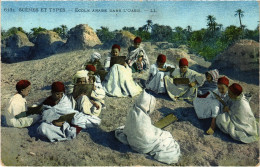 CPA AK Ecole Arabe Dans L'Oasis - Scenes Et Types ALGERIA (1388827) - Other & Unclassified