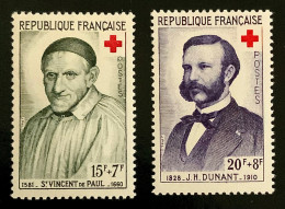 1958 FRANCE N 1187/88 CROIX ROUGE ST VINCENT DE PAUL ET H. DUNANT - NEUF* - Nuevos