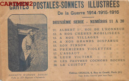 POCHETTE DE 10 CPA : CARTES SONNETS GUERRE 1914-1918 PATRIOTISME ILLUSTRATEUR ANDRE SORIAC CIGALIA KAISER CARICATURE WW1 - Patriotiques