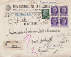 1548  - R.S.I. - Busta Raccomandata Senza Testo Del 1943 Da Rovato A Genova - RESO AL MITTENTE - - Entero Postal