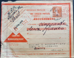 Lettre Cheques Postaux A Voir - Brieven & Documenten