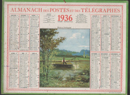 Calendrier PTT  1936 :/imp Oller    Sans Ses Feuillets ; (CAL PTT 1936M) - Grossformat : 1921-40