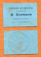 1914-1918 // BAISIEUX (Nord 59) // COMMUNE // Bon De Cinq Centimes - Notgeld