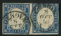 REGNO 1862 20 CENTESIMI COPPIA USATA - Usados