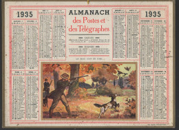 Calendrier PTT  1935 :/imp Oller  Complet De Ses Feuillets ; (CAL PTT 1935M) - Big : 1921-40