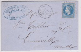 BAR LE DUC, 1869, GC 305 Sur Napoléon N°29 ( SN24/86/11.2) - 1849-1876: Classic Period