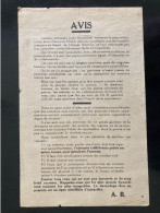 Tract Presse Clandestine Résistance Belge WWII WW2 'Avis' Certains Attentats (vols, Incendies) étonnent La Population... - Documenti