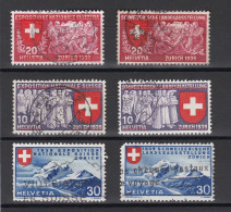 SUISSE 1939 Expo Nationale De Zurich N° Y&T 320/322/324/326/327/328 - Oblitérés